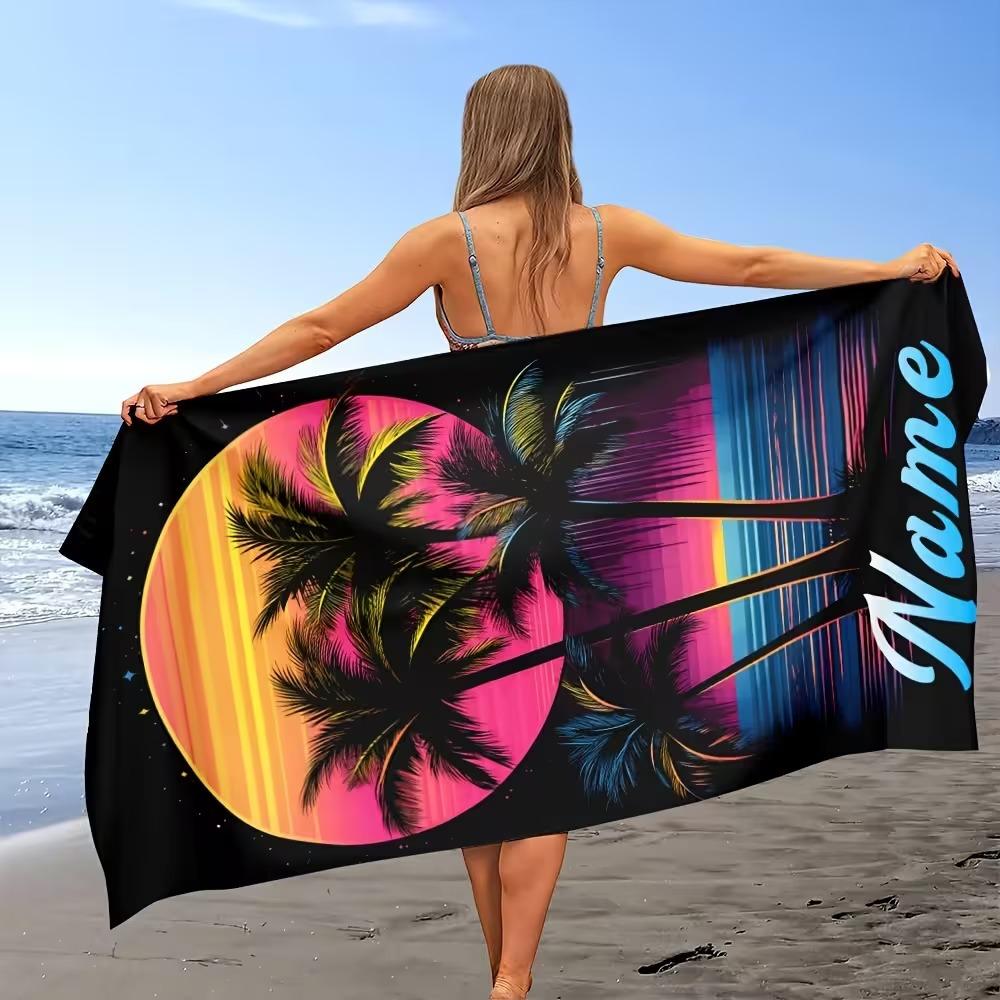 Beach Theme Beach Towel Starfish Shell Printing Microfiber Quick Drying Absorbent Large Bath Towel