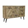 Sideboard - Black Metal - Mango Wood - 3 Drawers - 2 Doors