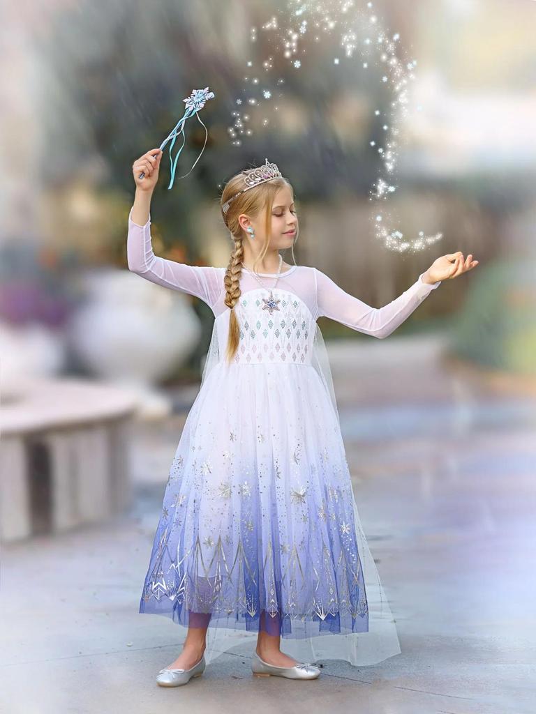 Платье принцессы для девочек, праздничный карнавальный костюм на Хэллоуин и Рождество, детские праздничные платья фиолетового цвета, От 3 до 10 лет