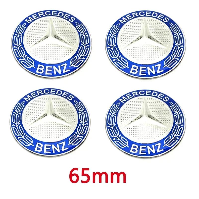 Car Sticker Hot 2026 New For Benz 4pcs 65MM Car Hub center cover logo sticker for MERCEDES BENZ AMG W203 W204 W205 W209 W213 W21