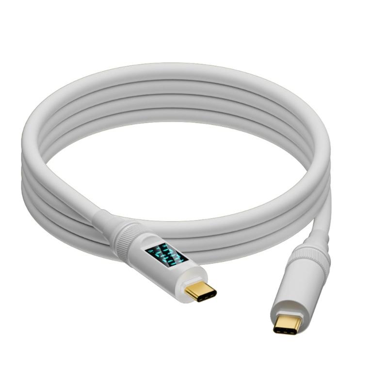 PD100W Quick Charging Cable USB C to TypeC Wire with LED Screen, 8K Video Output & OTG Support