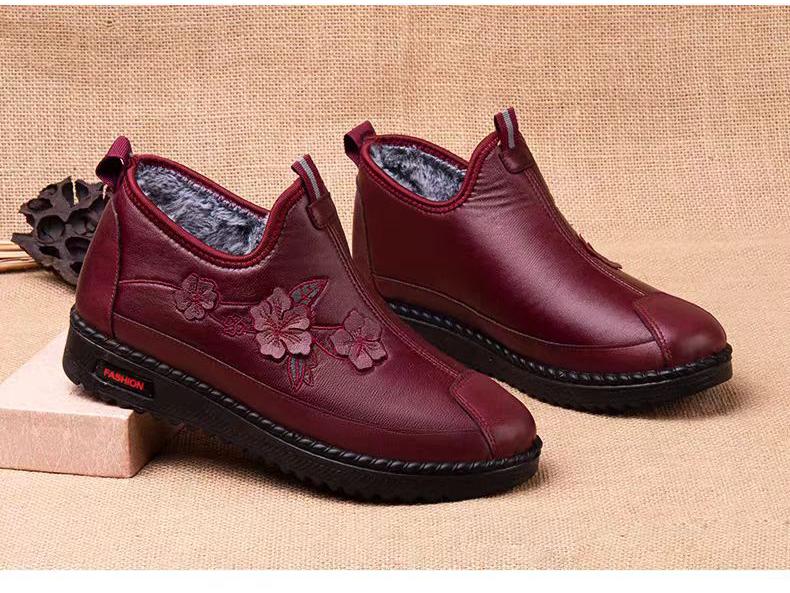 Женская зимняя бархатная нескользящая теплая обувь для пожилых людей