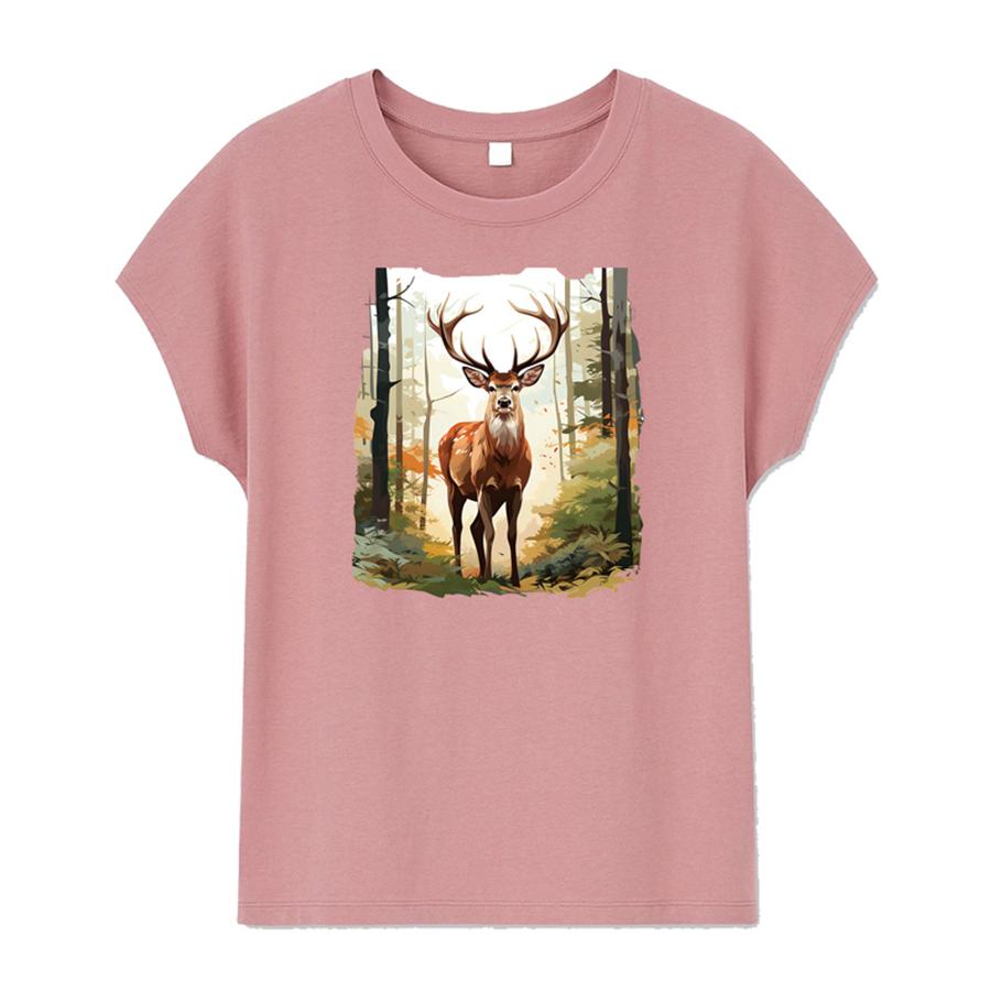1/2pcs, Deer In The Forest Heat Transfer Patch, Animal Deer Fir Tree Painting Vinyl Iron On Decal, For Bags Pajamas Skirts