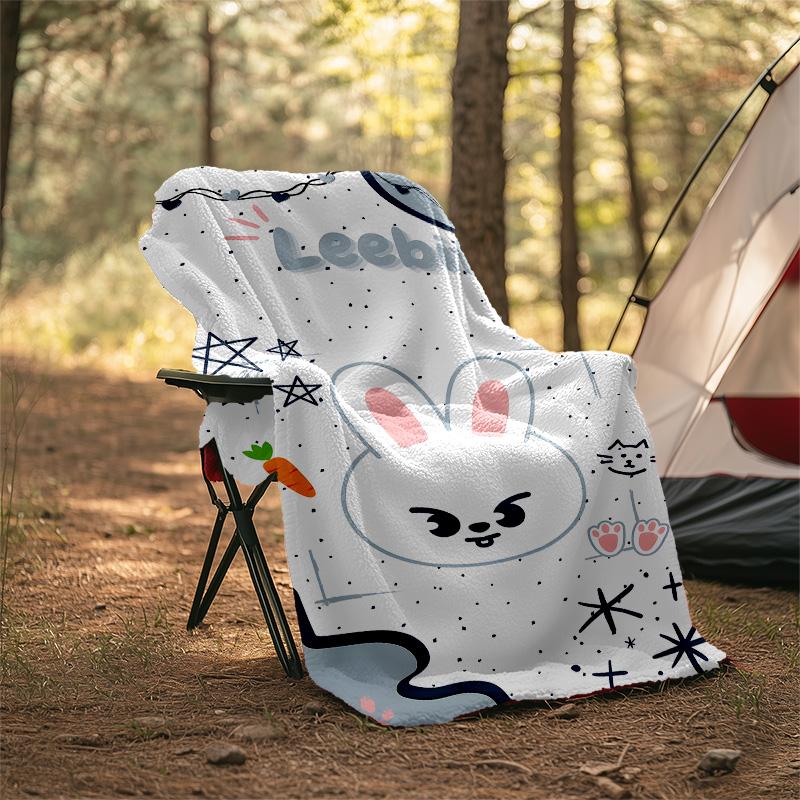 1pc Kpop Team5 Theme Blanket - Digital Print, Polyester, Cozy for All Seasons, Perfect for Outdoor, Camping, and Travel
