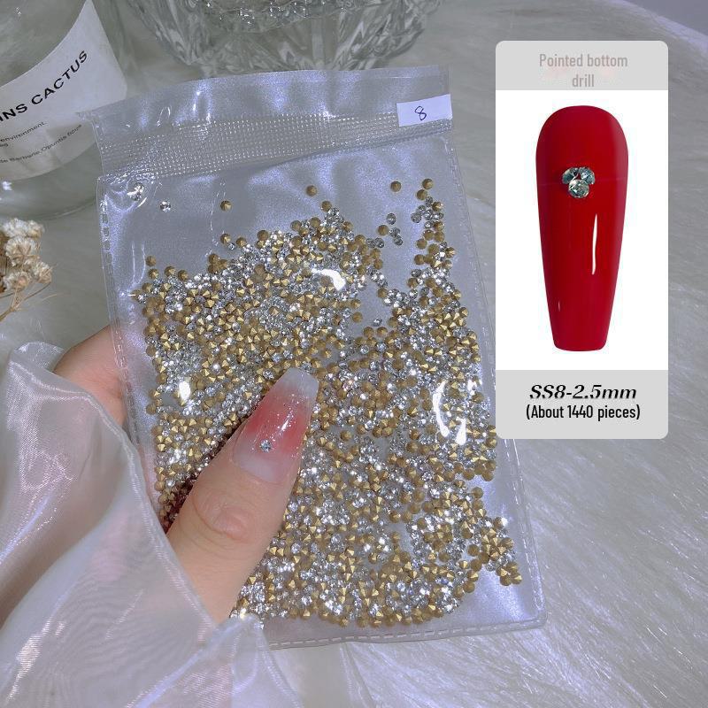 Смешанные чешские мини-стразы для ногтей - 1440 шт. маленьких круглых бриллиантов с заостренным основанием