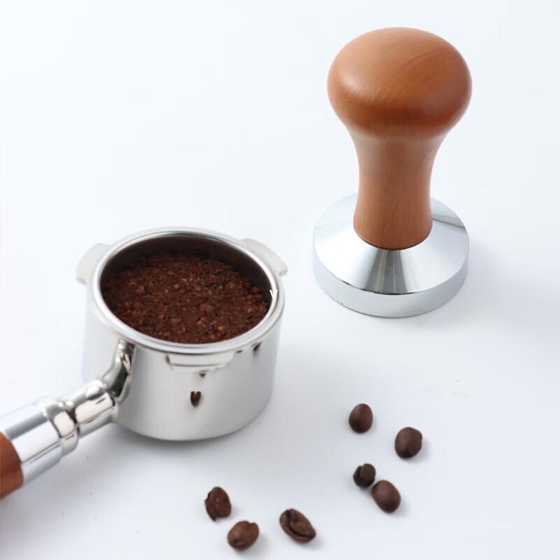 BaiJie 51mm Stainless Steel Coffee Tamper with Wood Handle