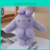 Stuffed Animal Bunny With Bow Keychain Pp Cotton Filling Chain Key