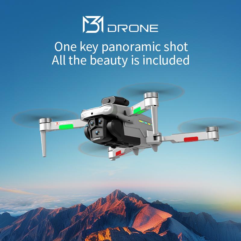 M3 Drone 8K Professinal With 1080P Wide Angle HD Cameras Foldable Helicopter WIFI FPV 180° Electric Adjustable Height Hold Gifts