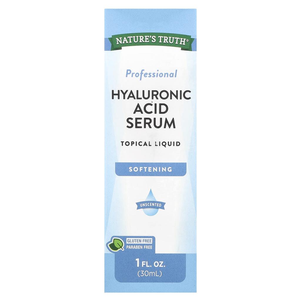 Nature's Truth Hyaluronic Acid Serum, Fragrance Free, 30Ml(1Fl Oz)
