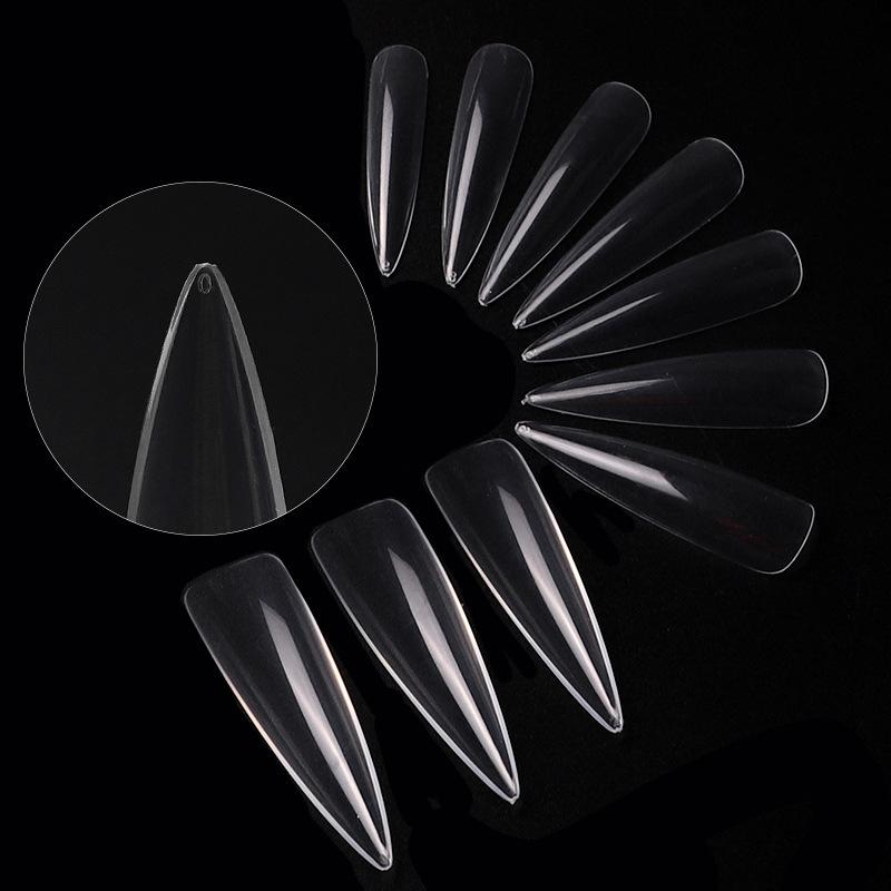 500 Pcs Boxed Transparent Coffin Fake Nails Natural Long Ballet Full Coverage Nail Tips Decorations Pressed On The Nails