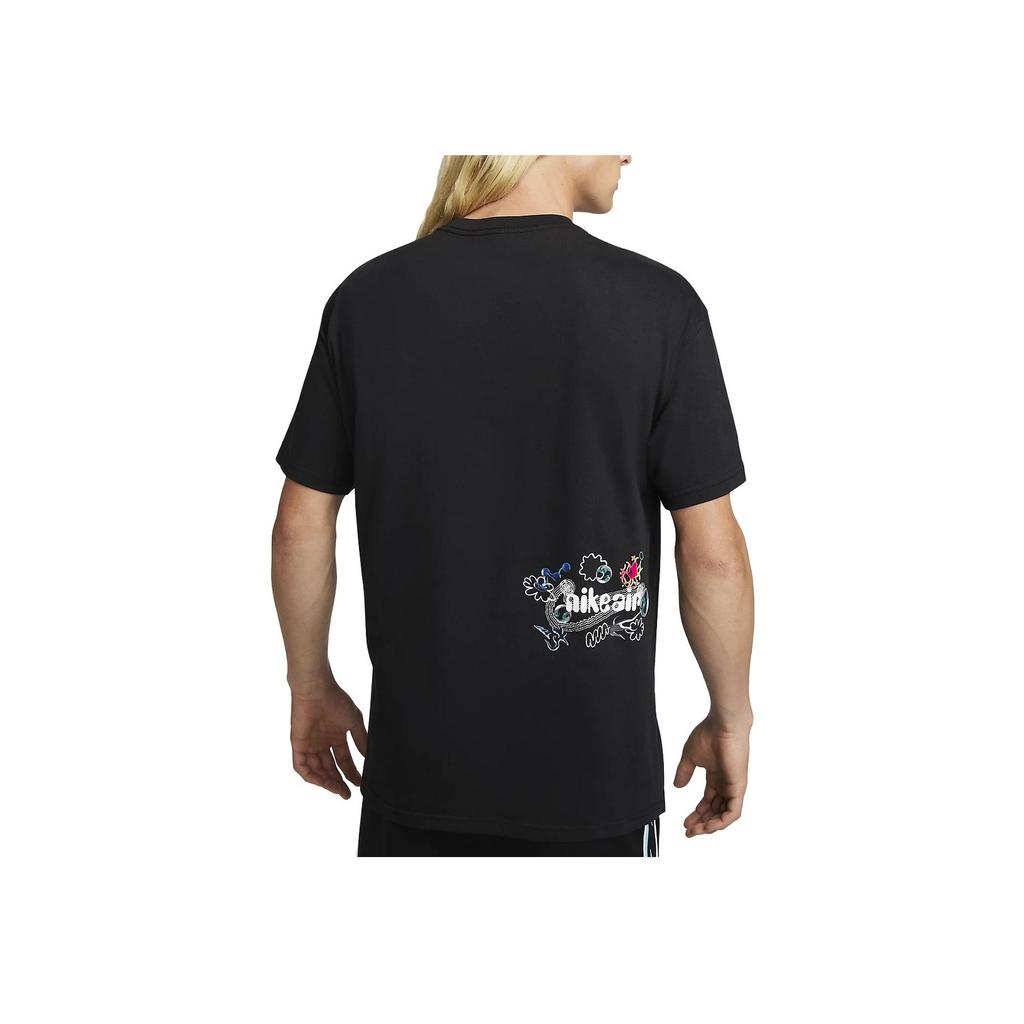 Nike Футболка с круглым вырезом и коротким рукавом с буквенным принтом и логотипом, мужские топы, черные DZ2836-010