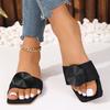 Big Size Round Buckle Flat Bottom Casual Beach Sandals Slippers Women's Shoes Fashion Women Summer Shoes Breathable for Hot Weather