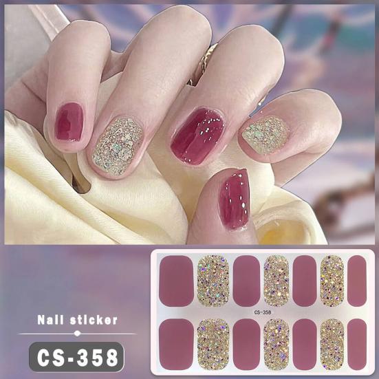 1 лист гелевых полосок для ногтей, не требующих УФ-лампы, легко наносятся и снимаются, самоклеящиеся наклейки для ногтей, долговечные, водостойкие, качественные, с блестками, однотонные, декоративные обертывания для ногтей