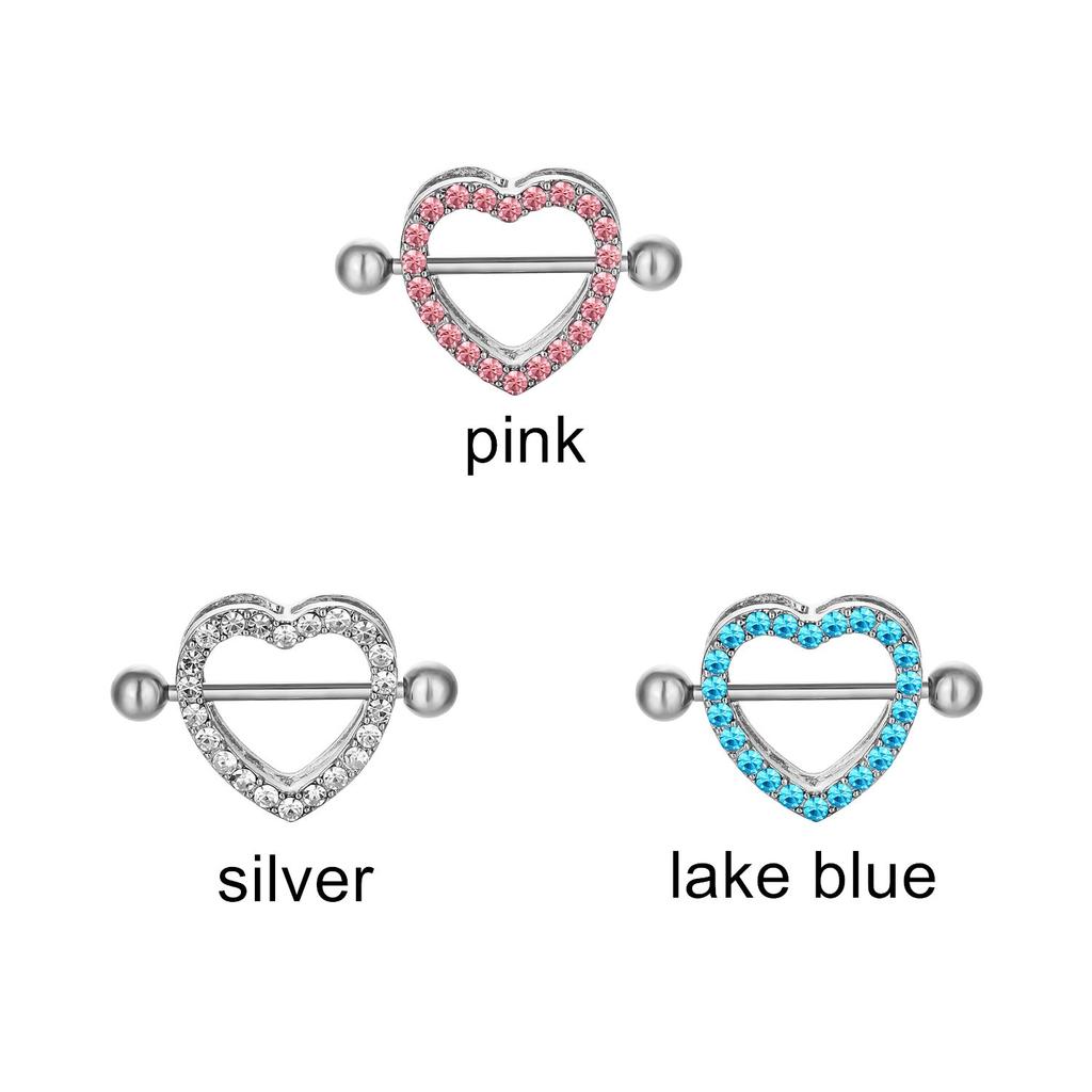 Женское роскошное кольцо с кристаллами в форме сердца, двухслойное циркониевое кольцо для пирсинга сосков, сексуальные украшения для тела