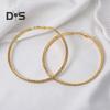 Золотые серьги-кольца большого размера с шикарным покрытием, круглые серьги из сплава, массивные геометрические украшения для женщин