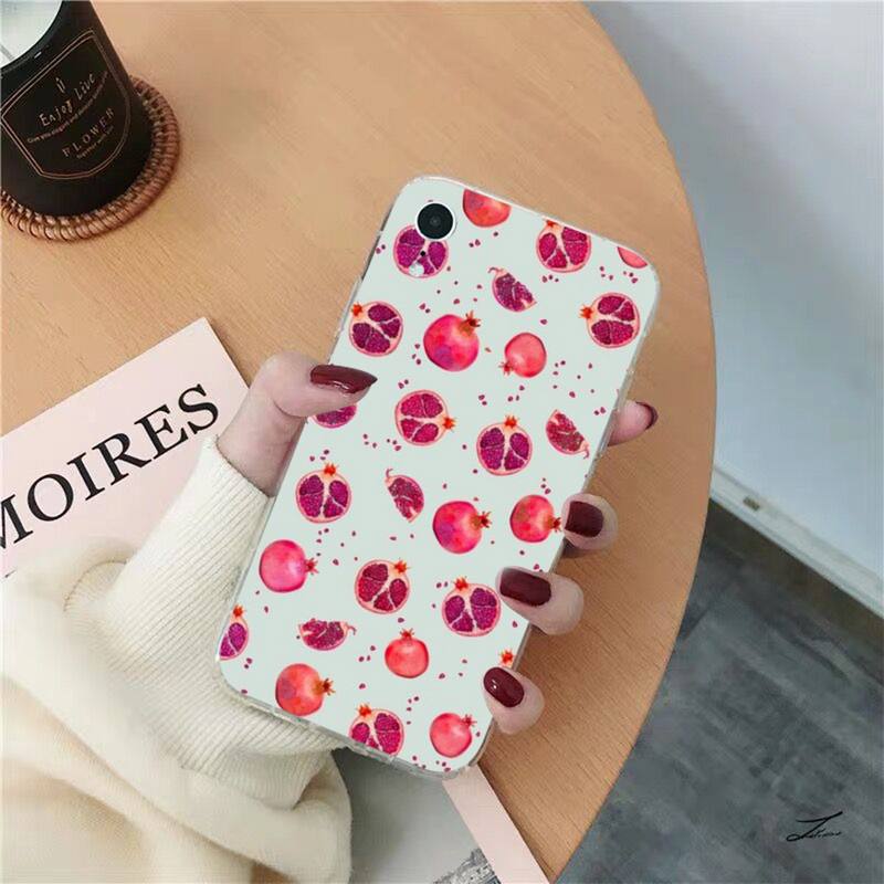 Чехол для телефона с фруктами, красным гранатом и вишней для iPhone 13 11 12 pro XS MAX 8 7 6 6S Plus X 5S SE 2020 XR