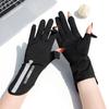 Летние солнцезащитные перчатки женские тонкие ледяные шелковые анти-ультрафиолетовые роса палец сенсорный экран вождение езда нескользящие дышащие UPF 50