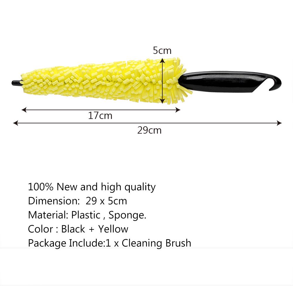 Auto Scrub Brush Car Wheel Brush Car Wash Sponges Wheel Rims Tire Washing Brush Vehicle Cleaning Brush Plastic Handle