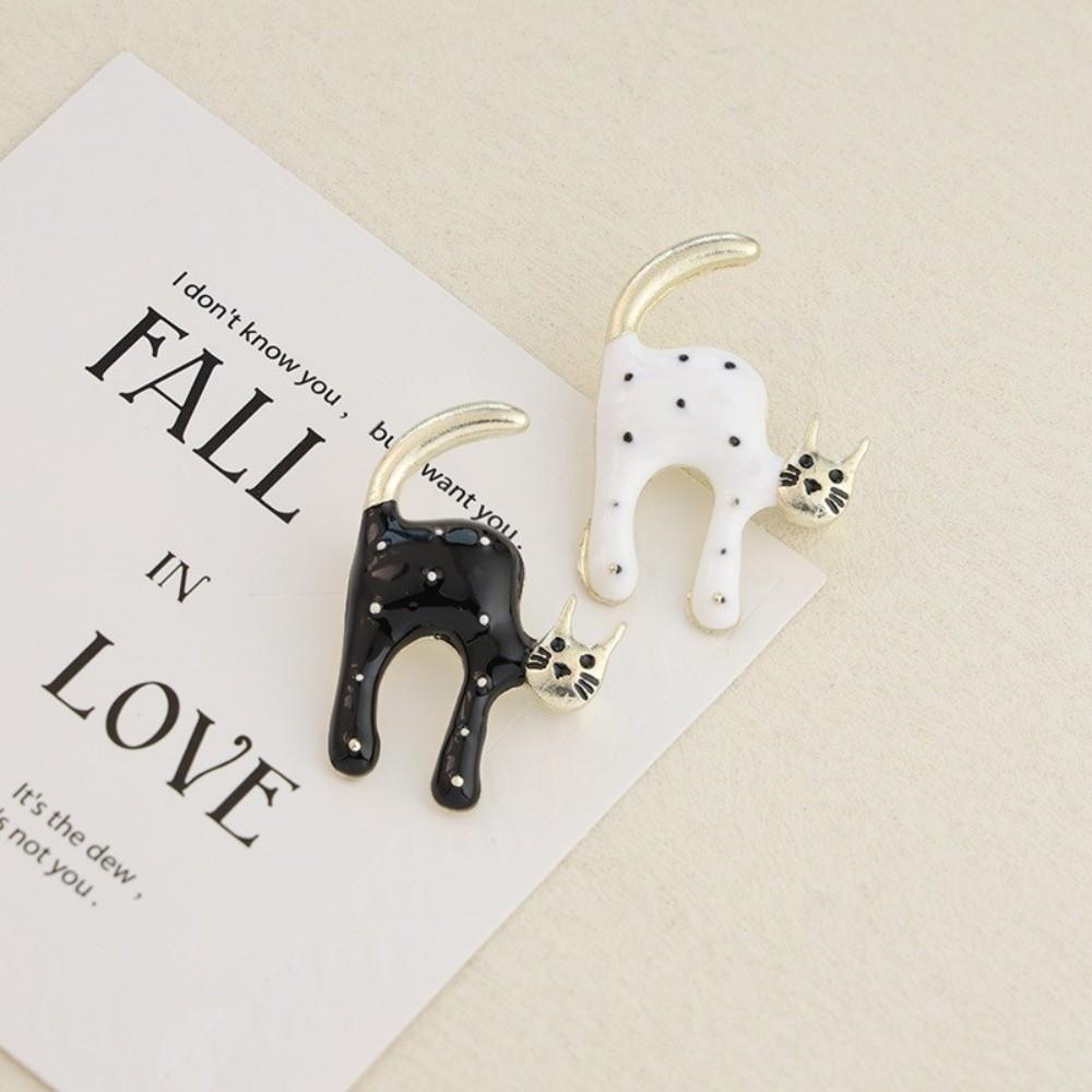 Cute Kitten Cat Brooches Enamel Cardigan Clip Fashion Clothing Fixing Pins Clothing Accessories