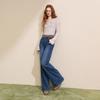 Джинсы-клеш с высокой талией Sancai Washed