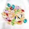 50pcs/Bag Glitter Mixed Shape Sew On Glass Rhinestone Gold Claw Crystal Buckle Diy Wedding Decoration Accessories