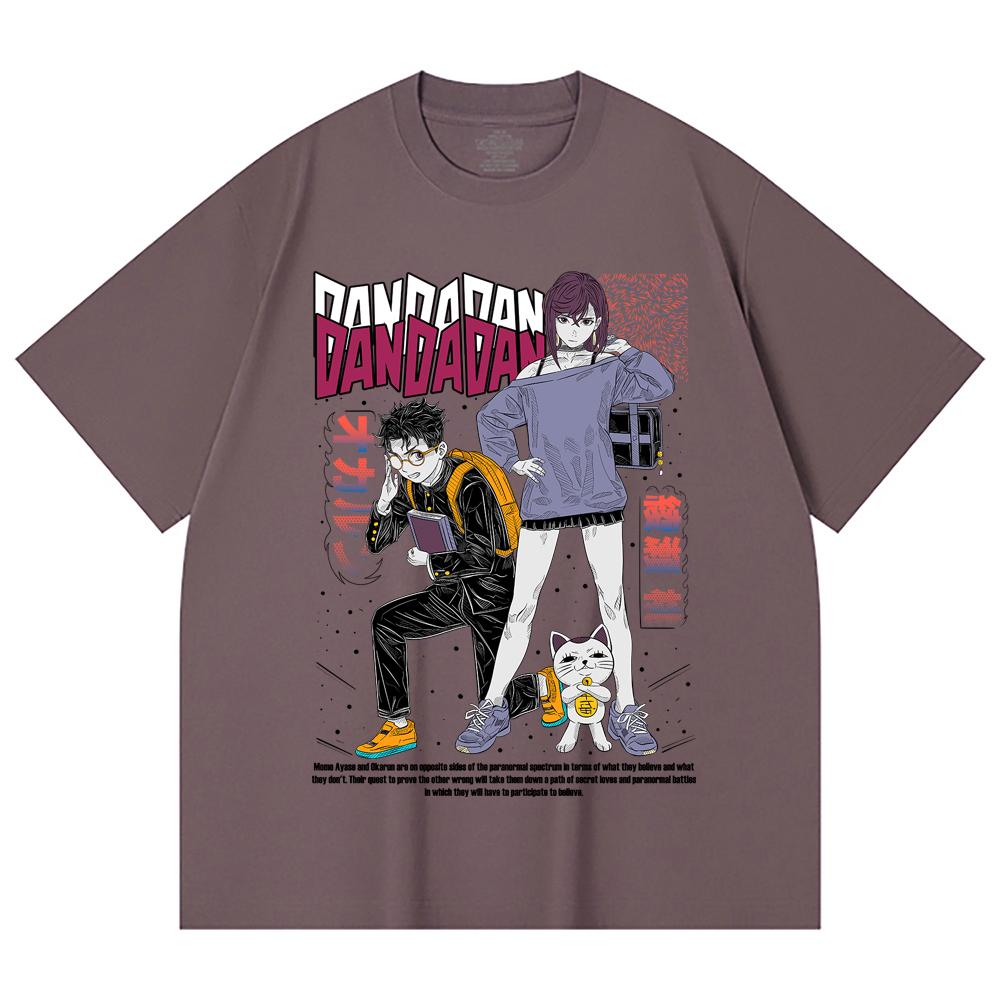 230 Gsm 100% Cotton Dandadan V1 Momo Okarun Print Unisex Heavy Cotton T Shirt
