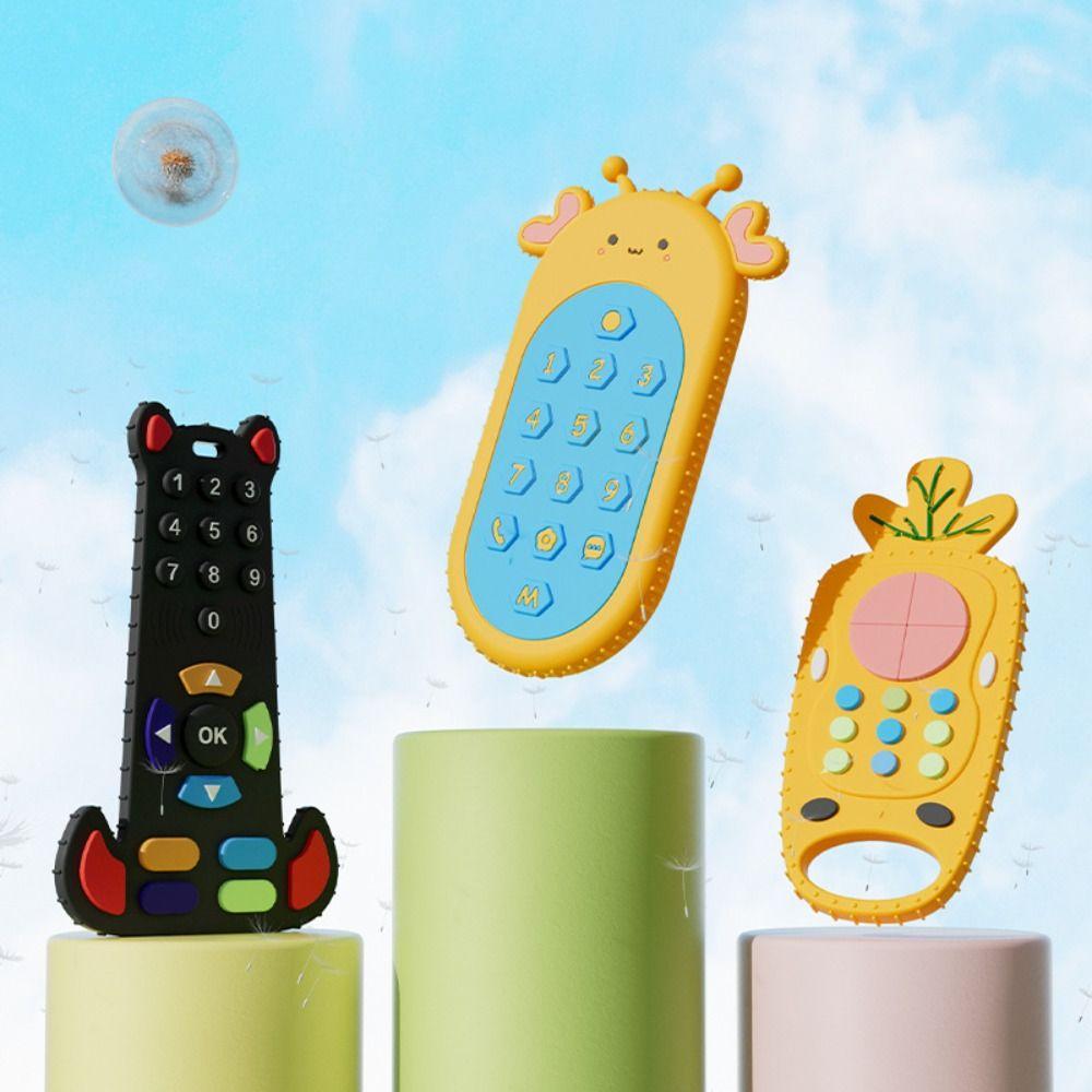 Silicone Remote Control Shape Teether Rodent Gum Teether Toys Cartoon Baby Silicone Teether Baby