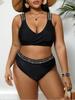 Plus Size Swimwear Women 2025 Bikini Set Two-Piece Woman Swimsuit Push Up Big Size Swimming Suit Beach Wear Bath Suits Monokini