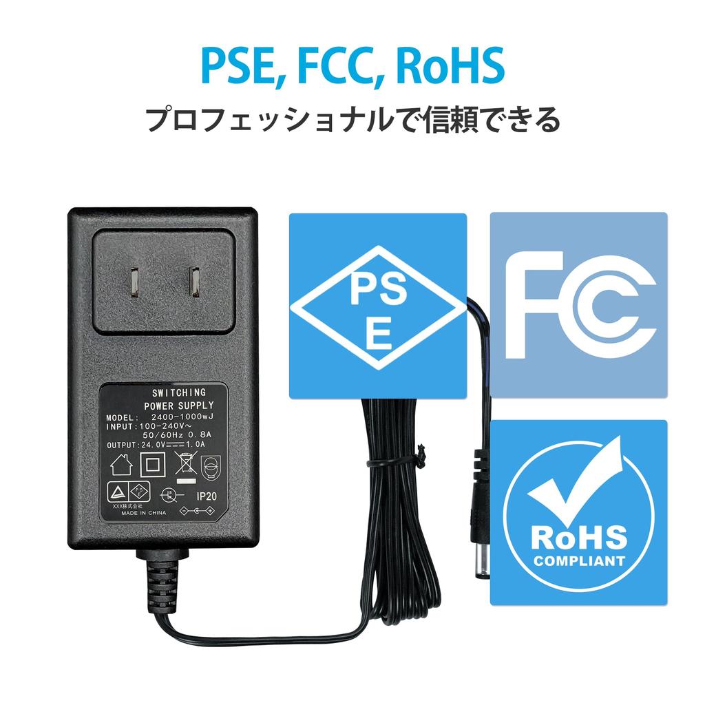 Сертифицированный ANLINK 24V Long Power AC to DC 24V 1A 24W Импульсный адаптер настенный трансформаторный штекер с 4 чипами для светодиодной ленты массажа [PSE Product] 1A/1000mA