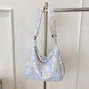 Korean Style Canvas Shoulder Bag Large Capacity Shopping Tote Bag Cute Cartoon Crossbody Bag  Girl