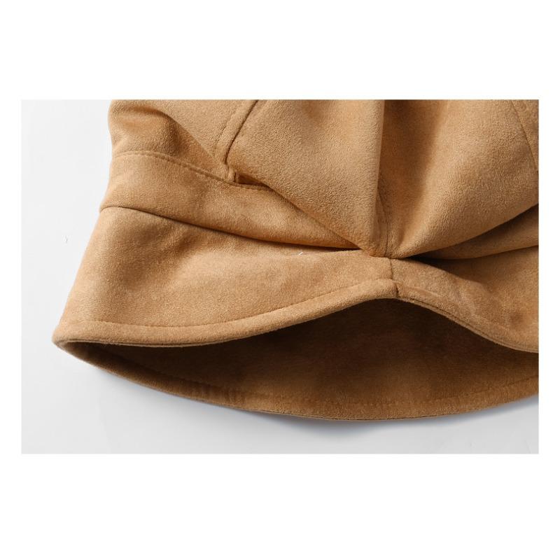 Women's Hat Autumn Winter Artistic Retro Versatile Suede Velvet Hat Fashion Octagonal Hat Japanese Fisherman Hat