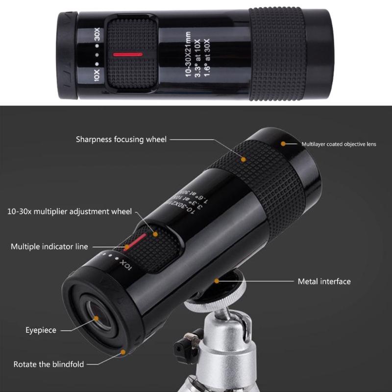 Наблюдение за дикой природой в природных заповедниках Телескоп 10-30X21 Монокуляр с зумом