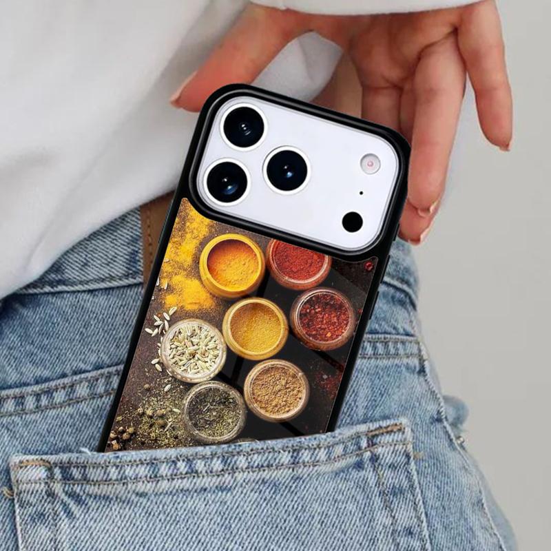 Cooking Chef Spices Seasoning Phone Case for iPhone 16e 15 14 13 12 17 Pro Max Plus Air 17pro Cover Coque