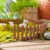 Miniature Fairy Garden Fence Fairy Garden Accessories Outdoor Wood Picket Fence DIY Flowerpot Decoration DIY Wood Picket Fence Decoration Dollhouse