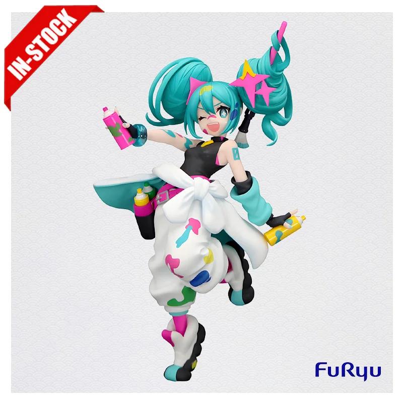 Оригинальная Настоящая Модель Furyu Trio-Try-It Хацунэ Мику 19 см Раскрашенная Фигурка Девушки Аниме Фигурка Игрушки Подарки Коллекции Для Детей