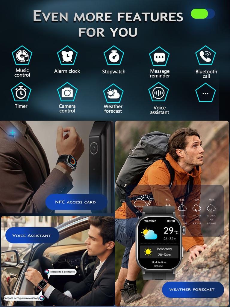 SACOSDING Новый ЭКГ PPG Воздушный насос Тип подушки безопасности Кровяное давление Мониторинг сна Здоровье Смарт-часы Дистанционный уход Bluetooth Вызов Спорт SOS Смарт-часы