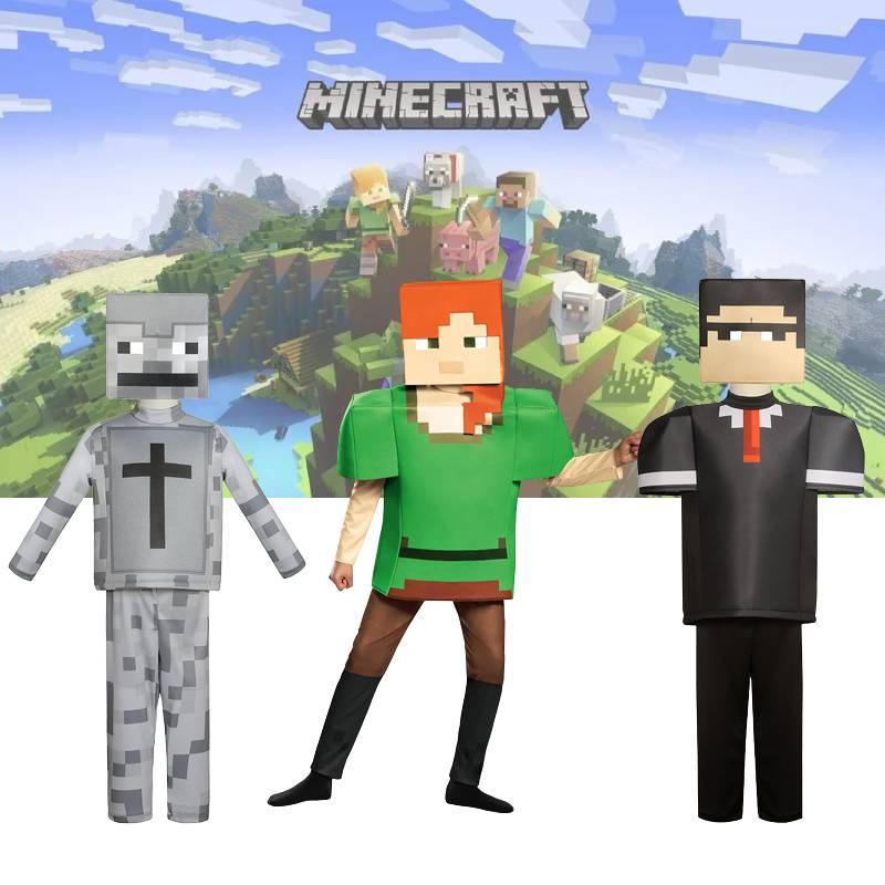 Minecraft Детский Прочный Полиэстер Костюм Алекса Косплей Игровой Сценический Костюм Для Хэллоуина Рождества Реквизит