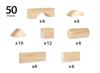 BRIO 50-Piece Wooden Building Blocks 30113