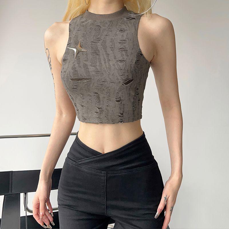 Women Y2K Tops Printed Tees Sleeveless Girls Casual Vest Workout Female Tank Tops