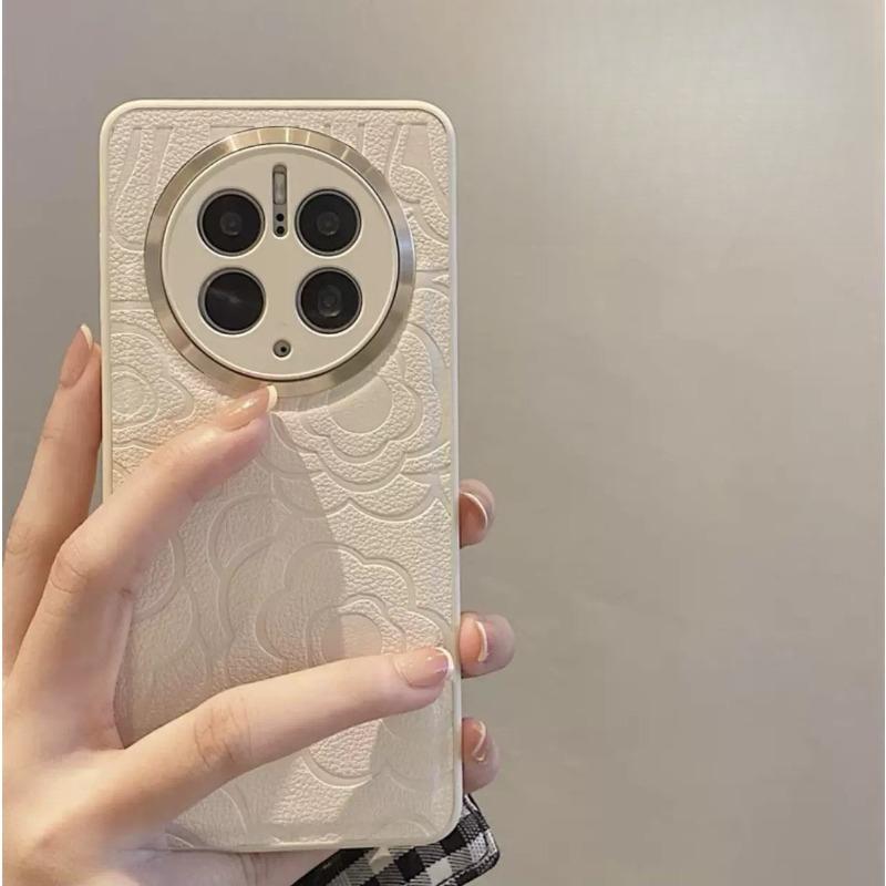 Подходит для кожаного чехла для телефона Huawei Mate70pro 'Камелия', Металлическое зеркало, Защитный чехол с полной упаковкой HONOR 200, Magic7