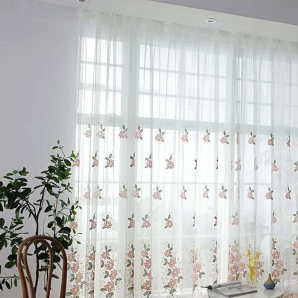 Вышитые занавески из пряжи для окон, вышитые шторы из тюля, украшение окна для спальни, гостиной, домашнего декора