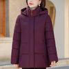 Plus Size XL-5XL Middle Age Woman Coats Winter Short Parkas Hooded Embroidery Casual Thick Warm Outerwears Women's Jackets