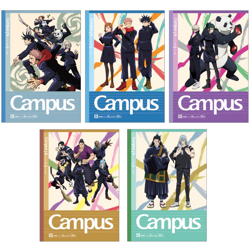 Канцелярские товары Sunstar Jujutsu Kaisen Campus Dot S2691574 Блокнот, в линейку, B-линейка, 5 шт.