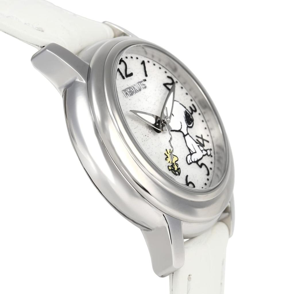 Snoopy Watch World Limited 100 Pieces Each with Serial Number Japanese Planning Model Genuine Leather Strap Women's (White)