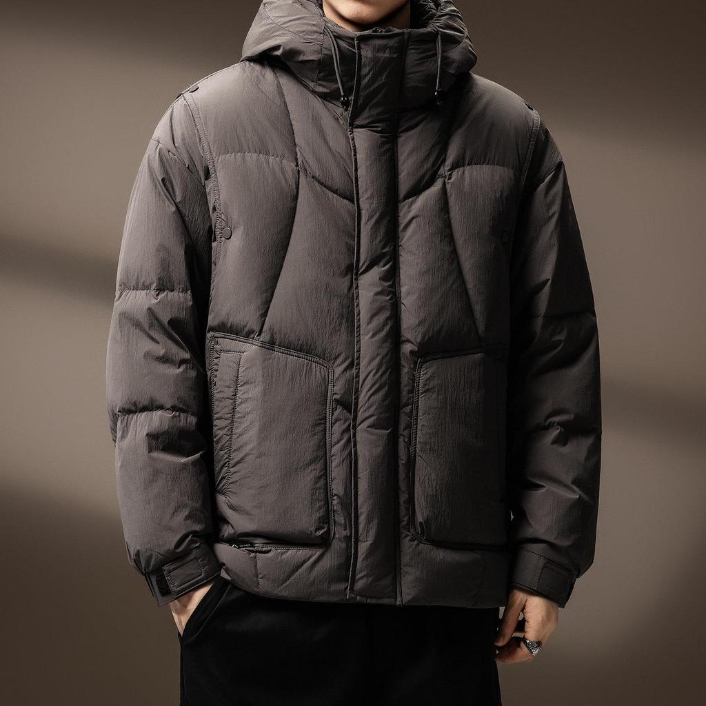 Мужская высококачественная легкая пуховая куртка-пуховик с капюшоном, 90% белый утиный пух - Зимнее тепло и защита от холода