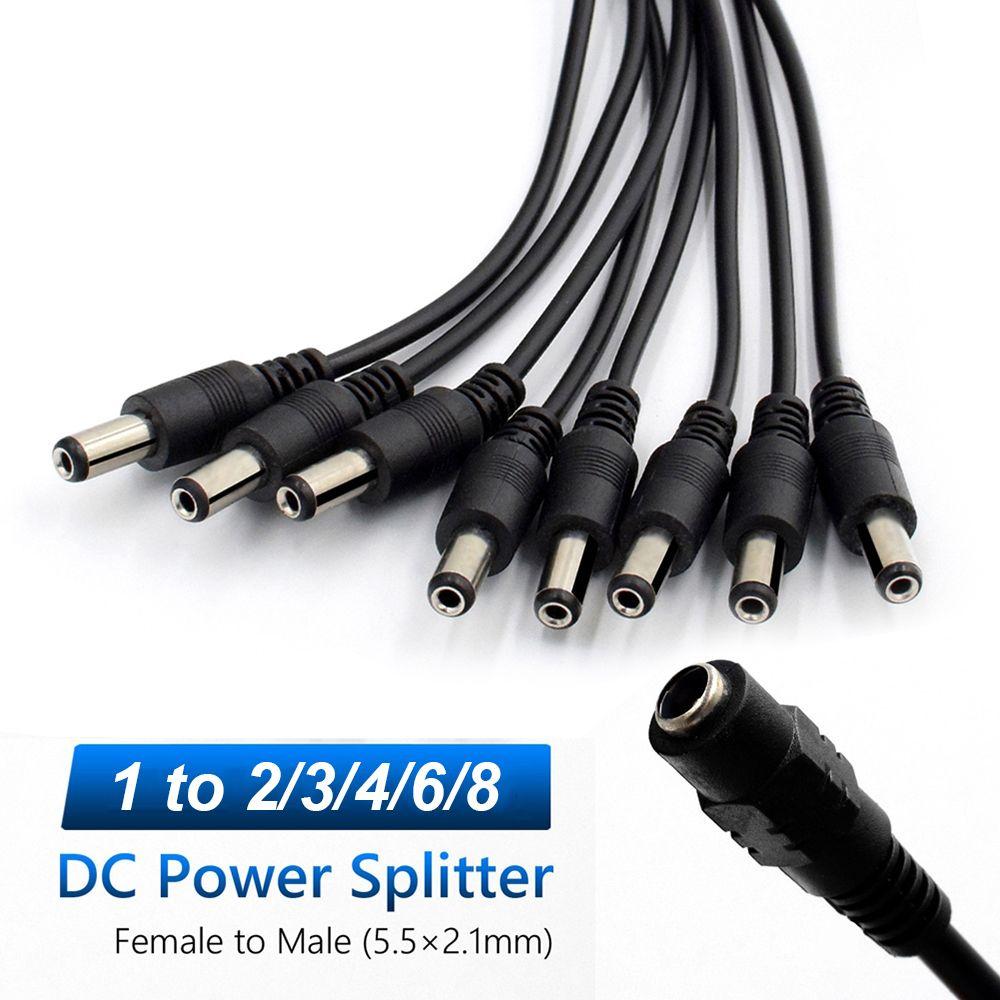 12V 5.5mm*2.1mm Connector Female to Male 1 to 2/3/4/6/8 Way DC Power Cord Splitter Cable