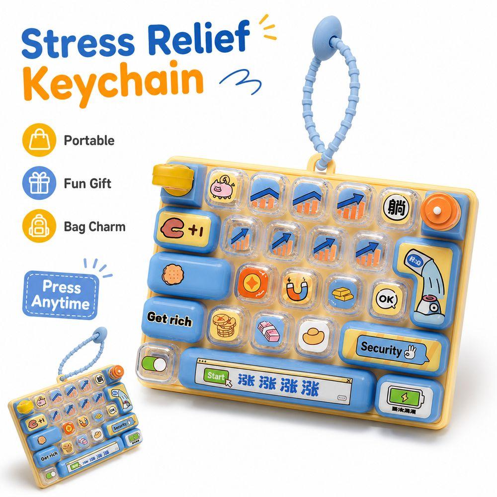 26-key Fidget Keypad Toy Pressable Keys Keyboard Pendant Cute Keypad Keychain Backpack Decoration