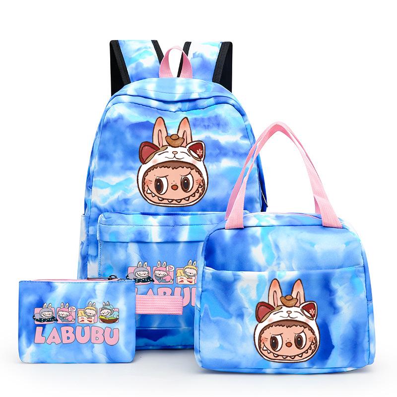 3Pcs/set Printed Backpack with Lunch Bag Pencil Case Student Teenager Boy Girl Bagpack Women's Backpack Set Travel Bag
