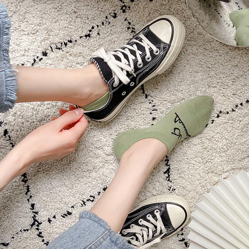 5 пар носков-лодочек с рисунком из мультфильмов, женские носки, летние тонкие невидимые носки с мелким горлом, милые короткие японские носки