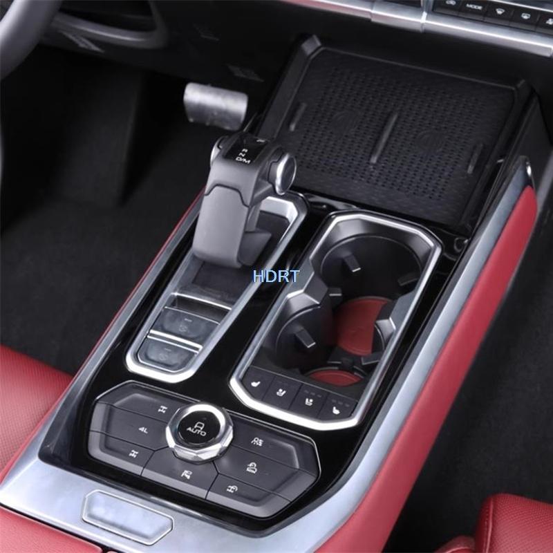Car Styling Gear Shift Window Control Panel Air Vent Outlet For Great Wall GWM Tank 400 + Stainless Steel Black Interior